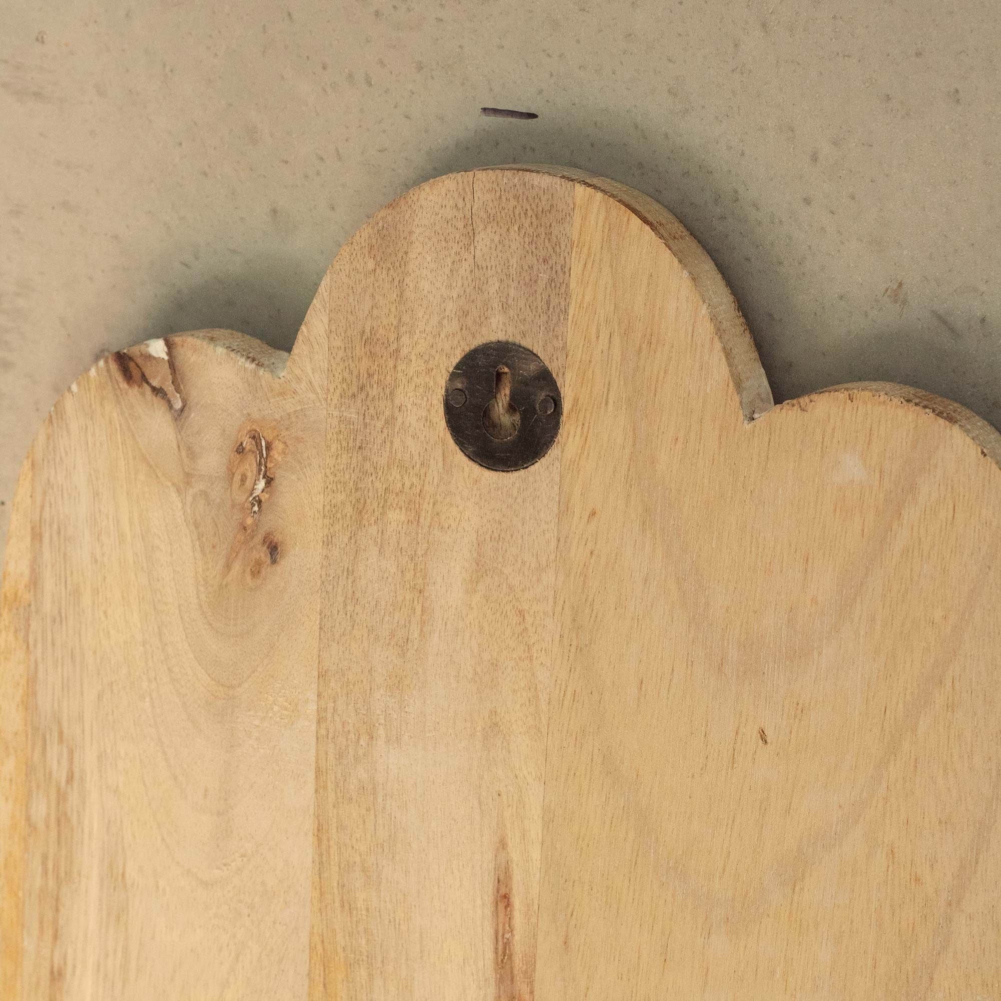 Mango Wood Hamsa Wall Plaque – Whitewash 52 cm