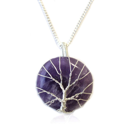 Tree of Life Amethyst Necklace – Handcrafted Gemstone