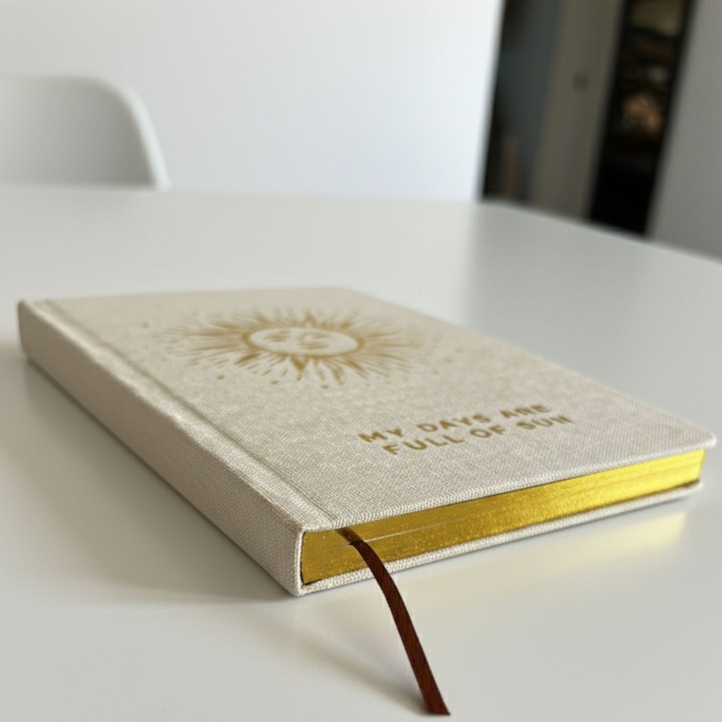 Ivory Gratitude Journal with Gold Lining - 120 pages