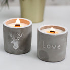 Med Concrete Soy Candle - Stag Head - Whiskey & Woodsmoke