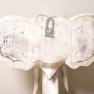 Large Hand-Carved Elephant Head – Gold & Whitewash