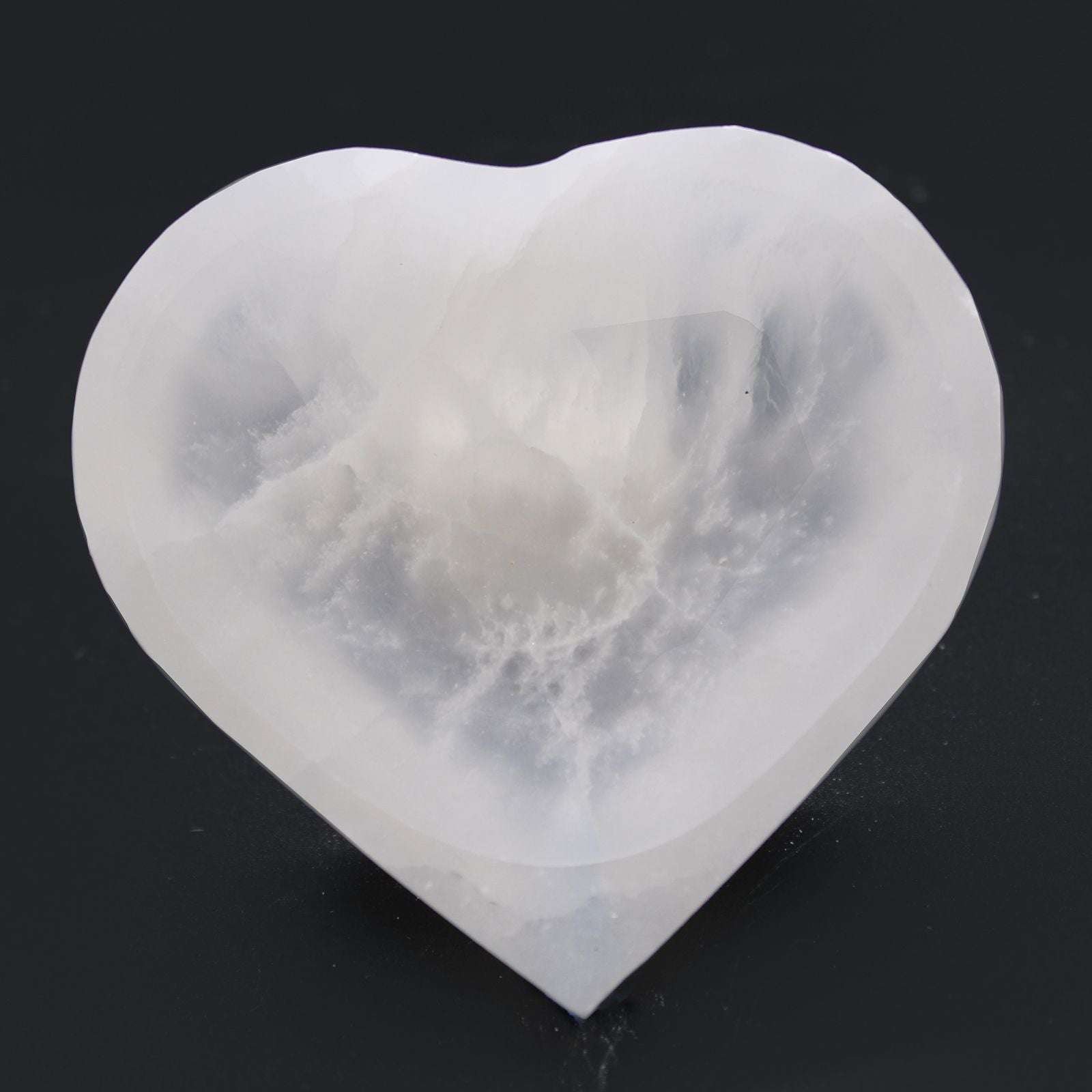 Selenite Heart Bowl – 10 cm