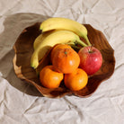 Smooth Round Teak Wood Fruit Bowl