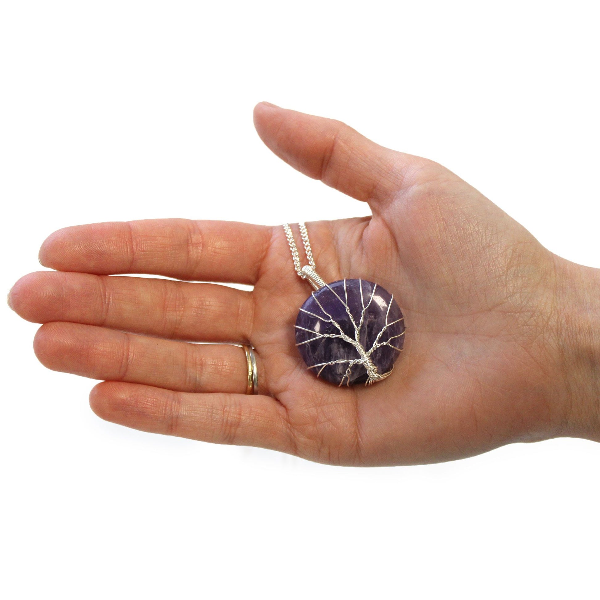 Tree of Life Amethyst Necklace – Handcrafted Gemstone