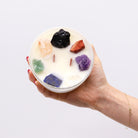 Large Seven Chakra Crystal Candle – Moon Beams