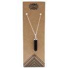 Black Agate Point Pendant – Handcrafted