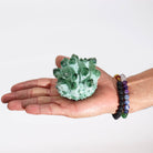 Decorative Green Ghost Quartz-Style Crystal Cluster – Approx. 8 cm