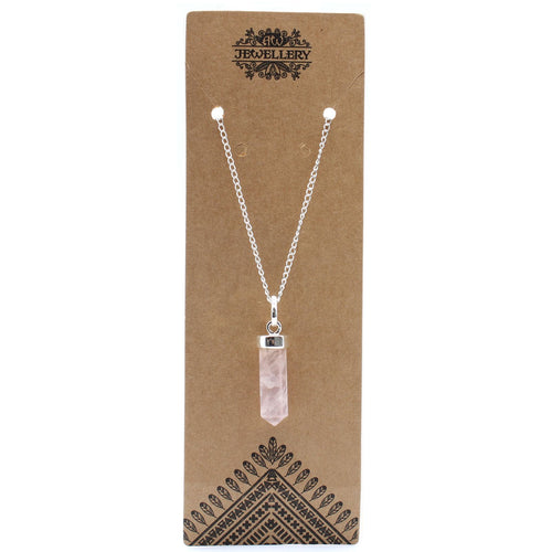 Rose Quartz Point Pendant – Handcrafted Gemstone