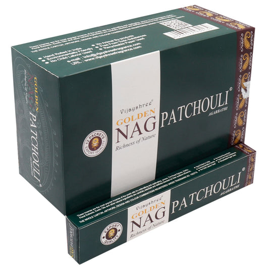 Golden Nag Patchouli Incense – 15g
