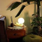 DriftGlow Driftwood Lamp – Cotton Luna Ivory Shade