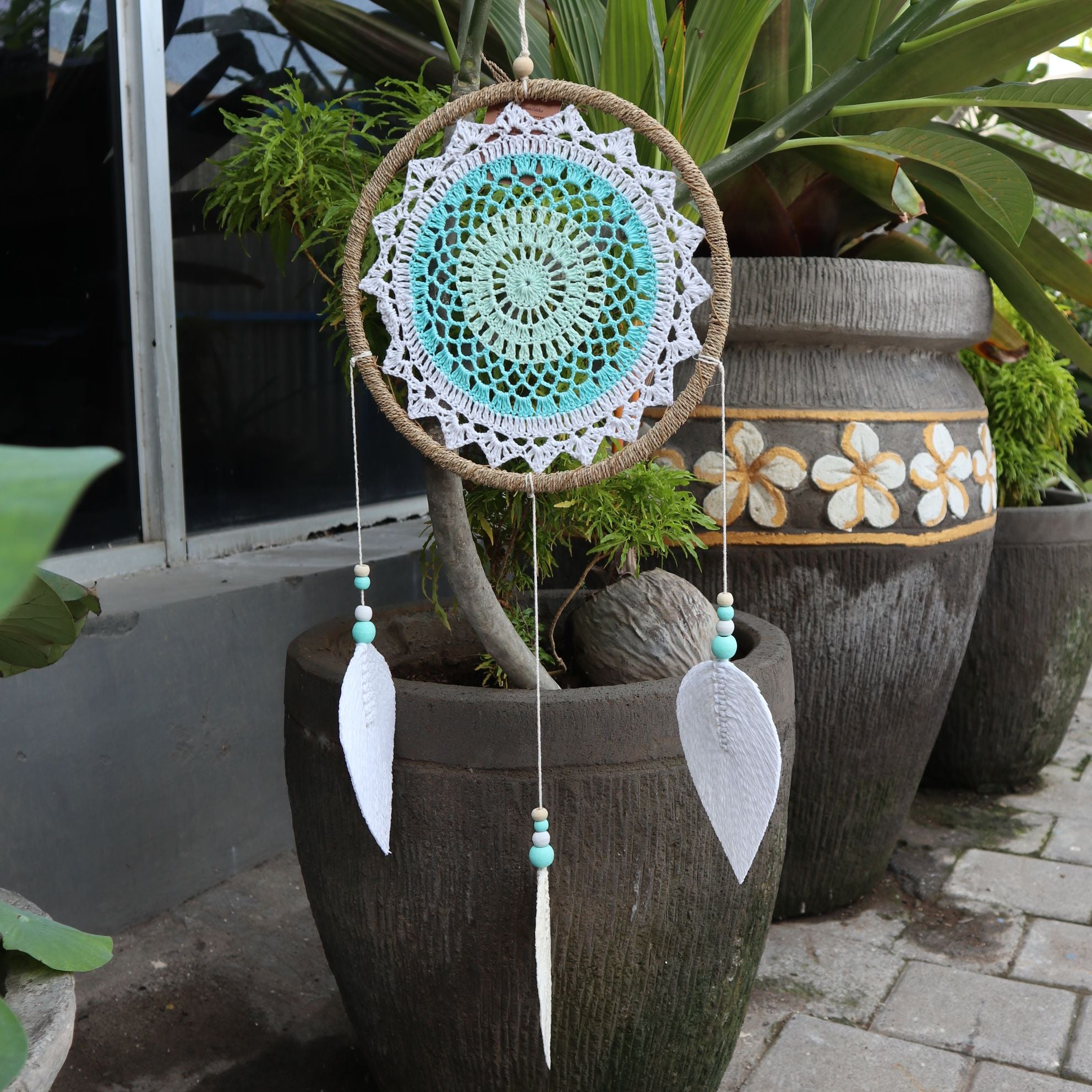 Natural Dream Catcher – Large | Turquoise Elemental Spirits