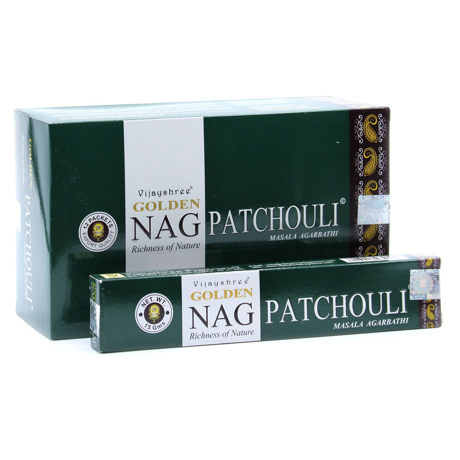 Golden Nag Patchouli Incense – 15g