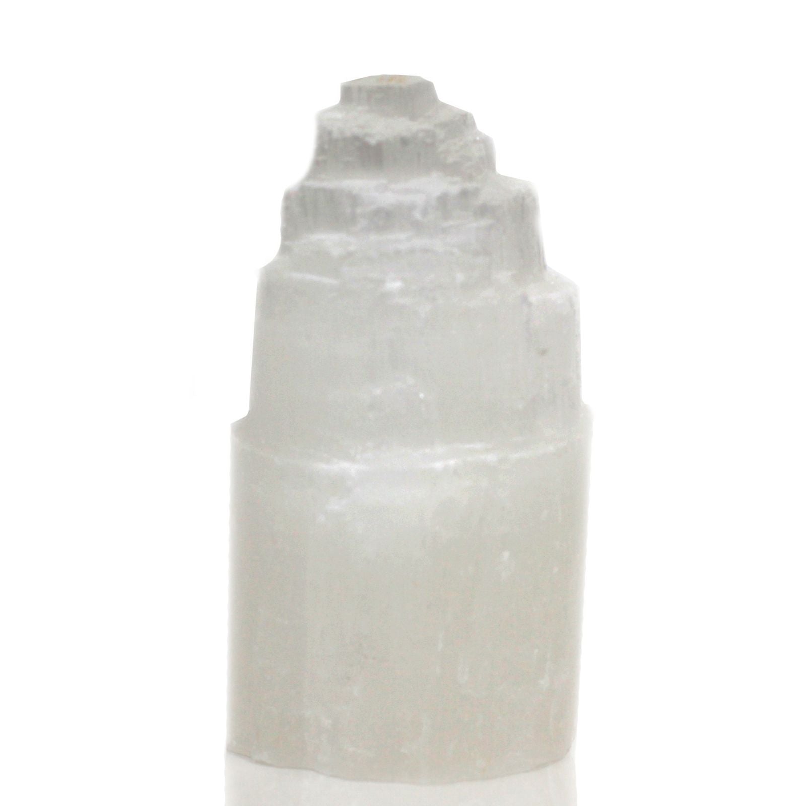 Natural Selenite Tower Lamp – 15 cm