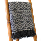 Grey Geometric Cotton Throw – 125 × 150 cm