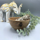 Hamsa Mango Wood Ritual Bowl – 14 cm