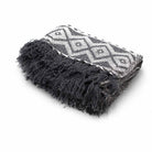 Grey Geometric Cotton Throw – 125 × 150 cm