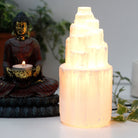 Natural Selenite Tower Lamp – 20 cm