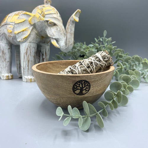 Tree of Life Wooden Ritual Bowl – 14x7cm