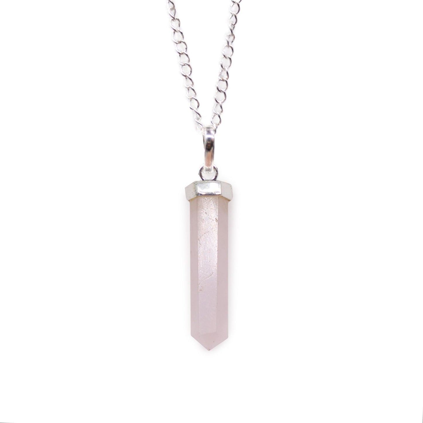 Rose Quartz Point Pendant – Handcrafted Gemstone