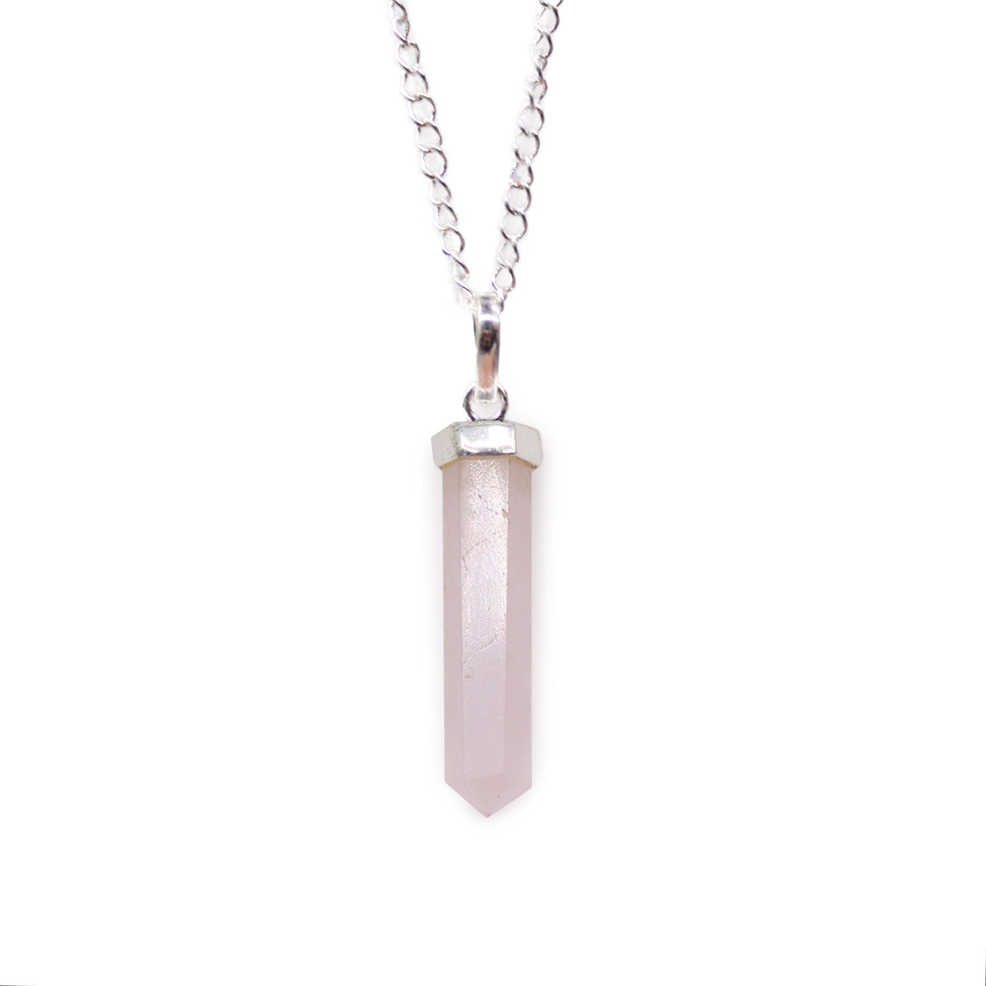 Rose Quartz Point Pendant – Handcrafted Gemstone