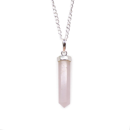 Rose Quartz Point Pendant – Handcrafted Gemstone