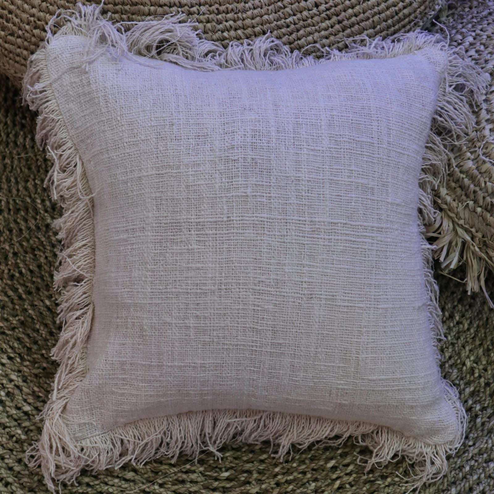 Linen Cushion Cover with Fringe – 45 × 45 cm