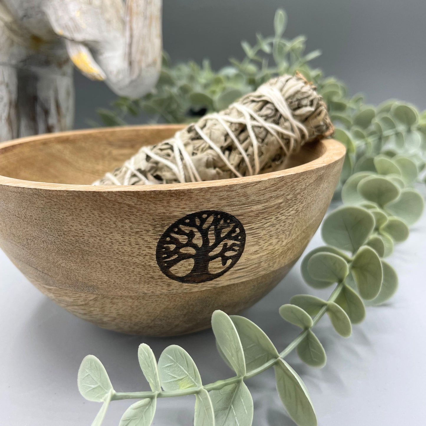 Tree of Life Wooden Ritual Bowl – 14x7cm