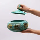 Turquoise Wooden Sweet Jar