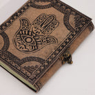 Antique Grey Hamsa Leather Notebook – 200 Pages