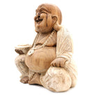 Large Hand-Carved Happy Buddha Statue – Whitewash