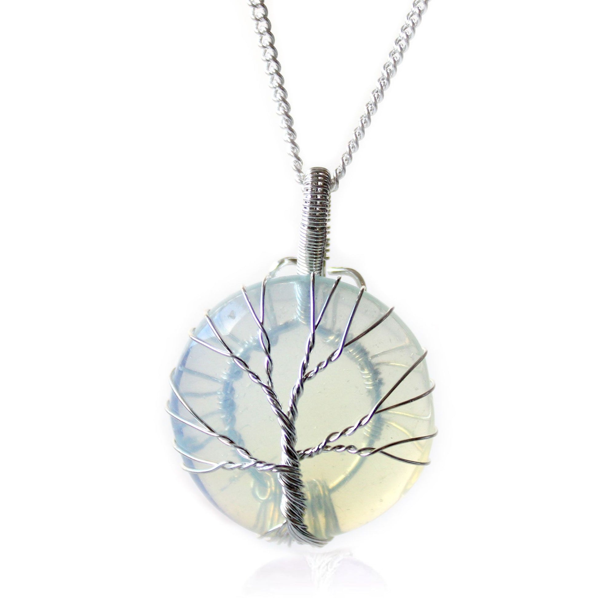 Tree of Life Opalite Necklace – Handcrafted Design