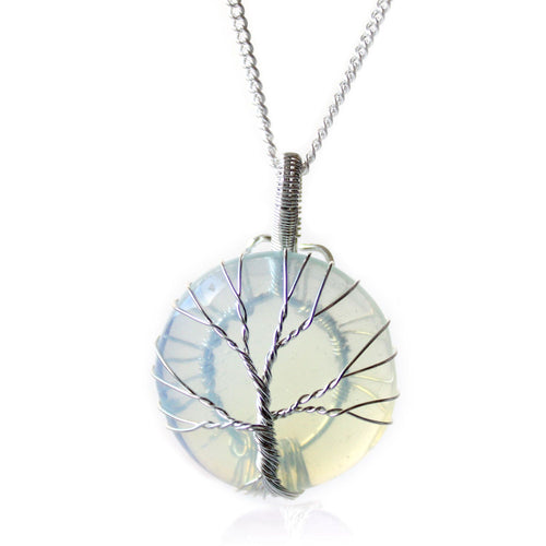 Tree of Life Opalite Necklace – Handcrafted Design