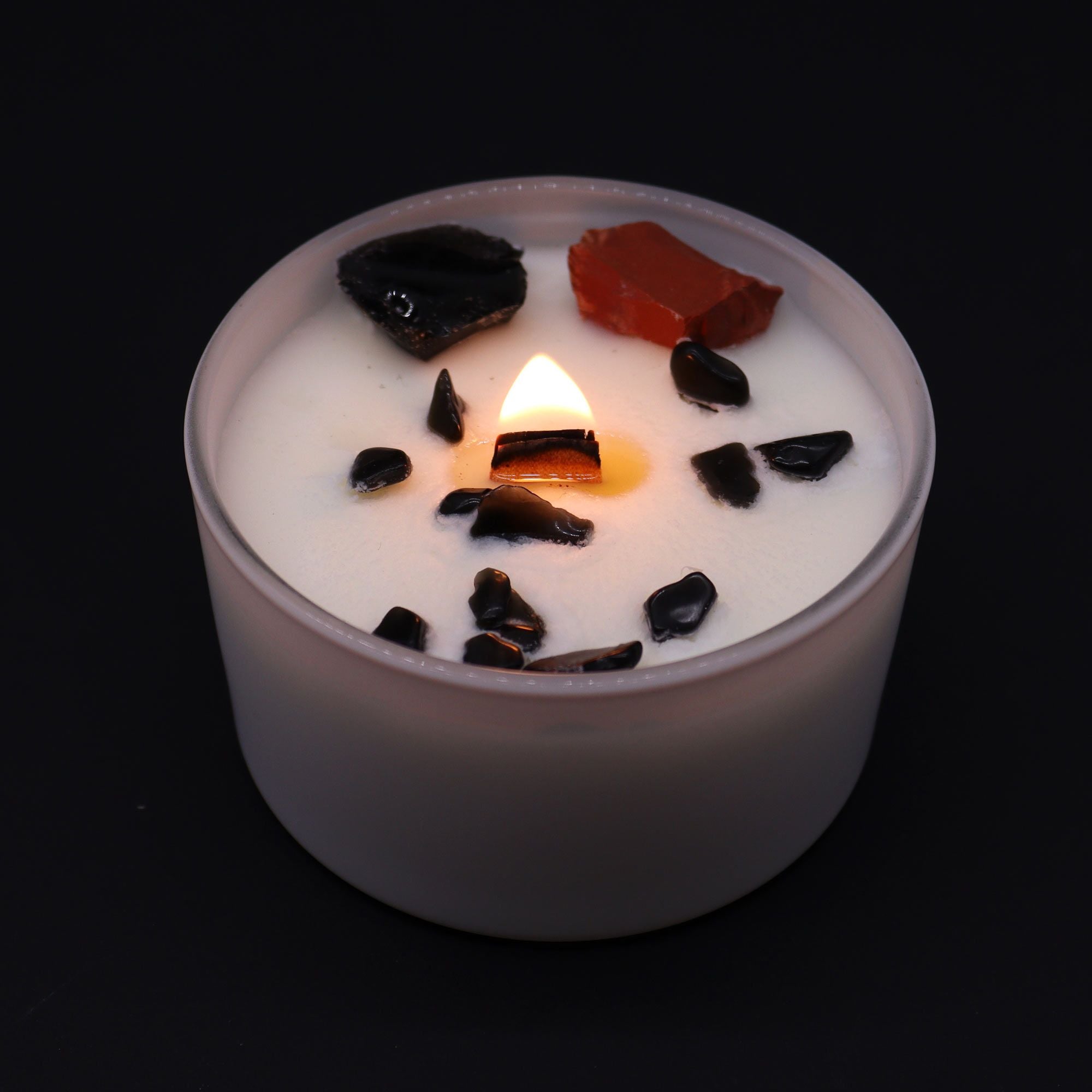 Root Chakra Crystal Candle – Black Oud