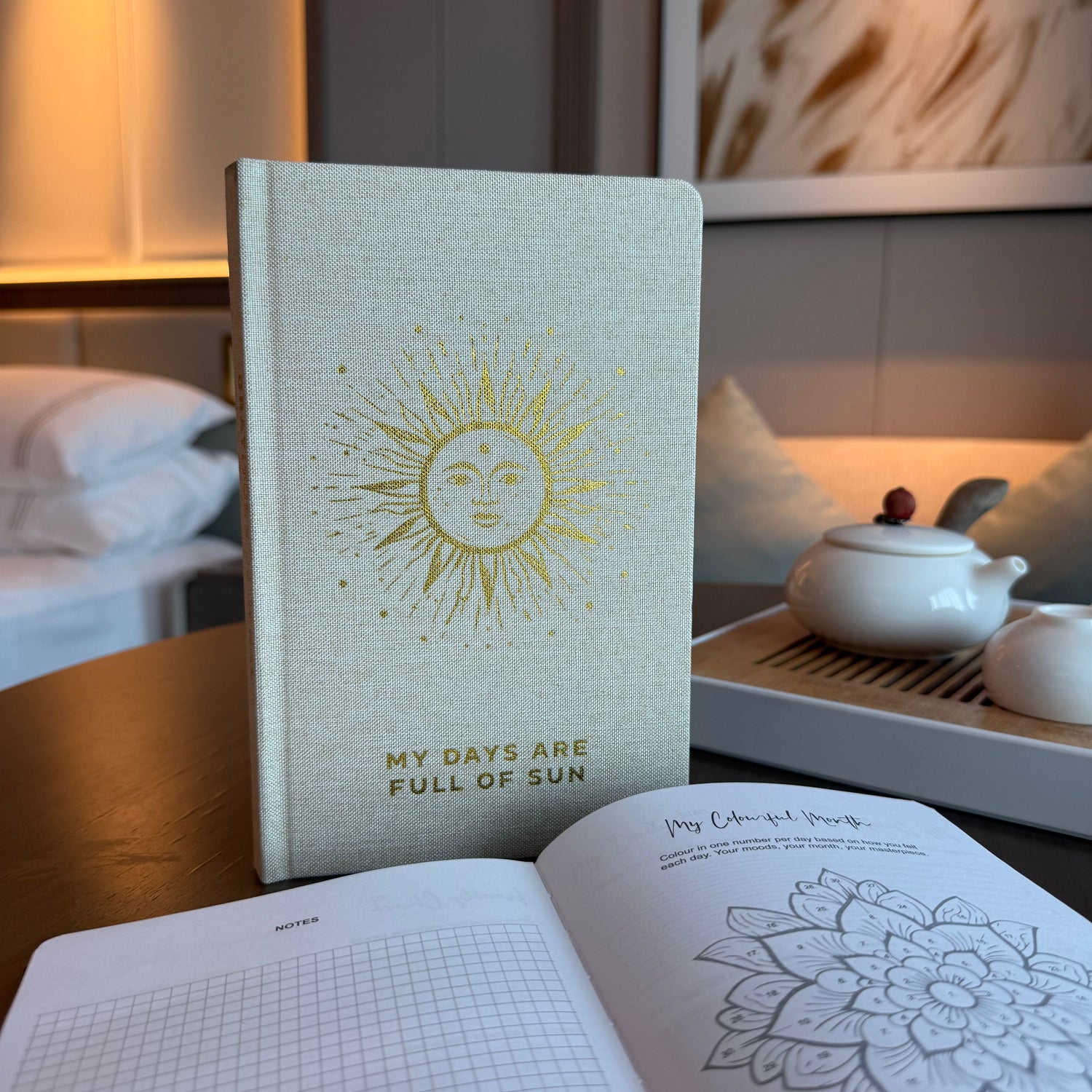 Ivory Gratitude Journal with Gold Lining - 120 pages