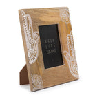 White Hamsa Mango Wood Photo Frame – 10 × 15 cm