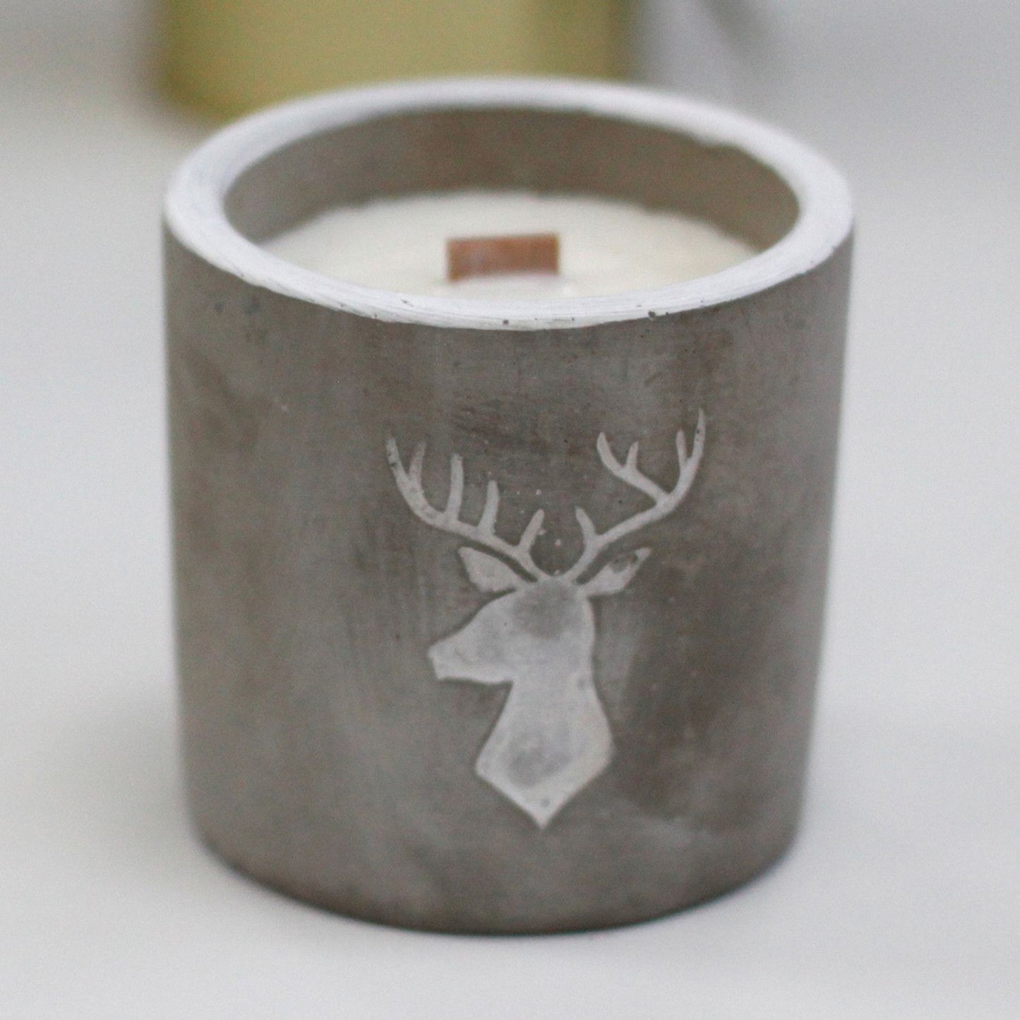 Med Concrete Soy Candle - Stag Head - Whiskey & Woodsmoke