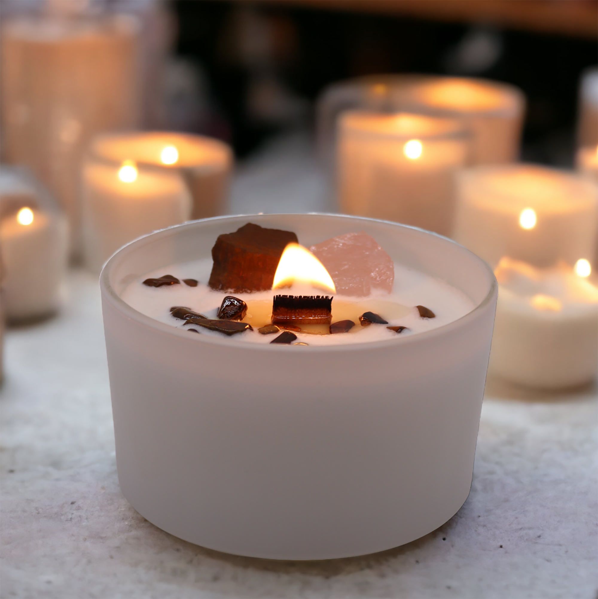 Chakra Crystal Candle – Sacred Chakra