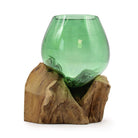 Recycled Glass Bowl on Gamal Wood – Small