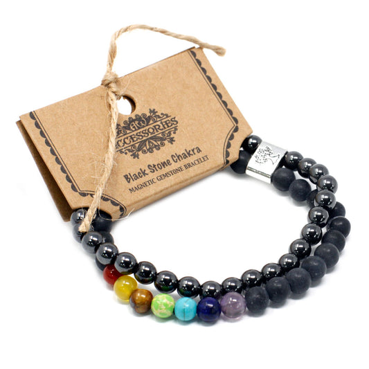 Magnetic Black Stone Chakra Bracelet