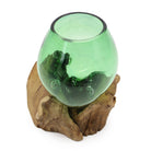 Recycled Glass Bowl on Gamal Wood – Small