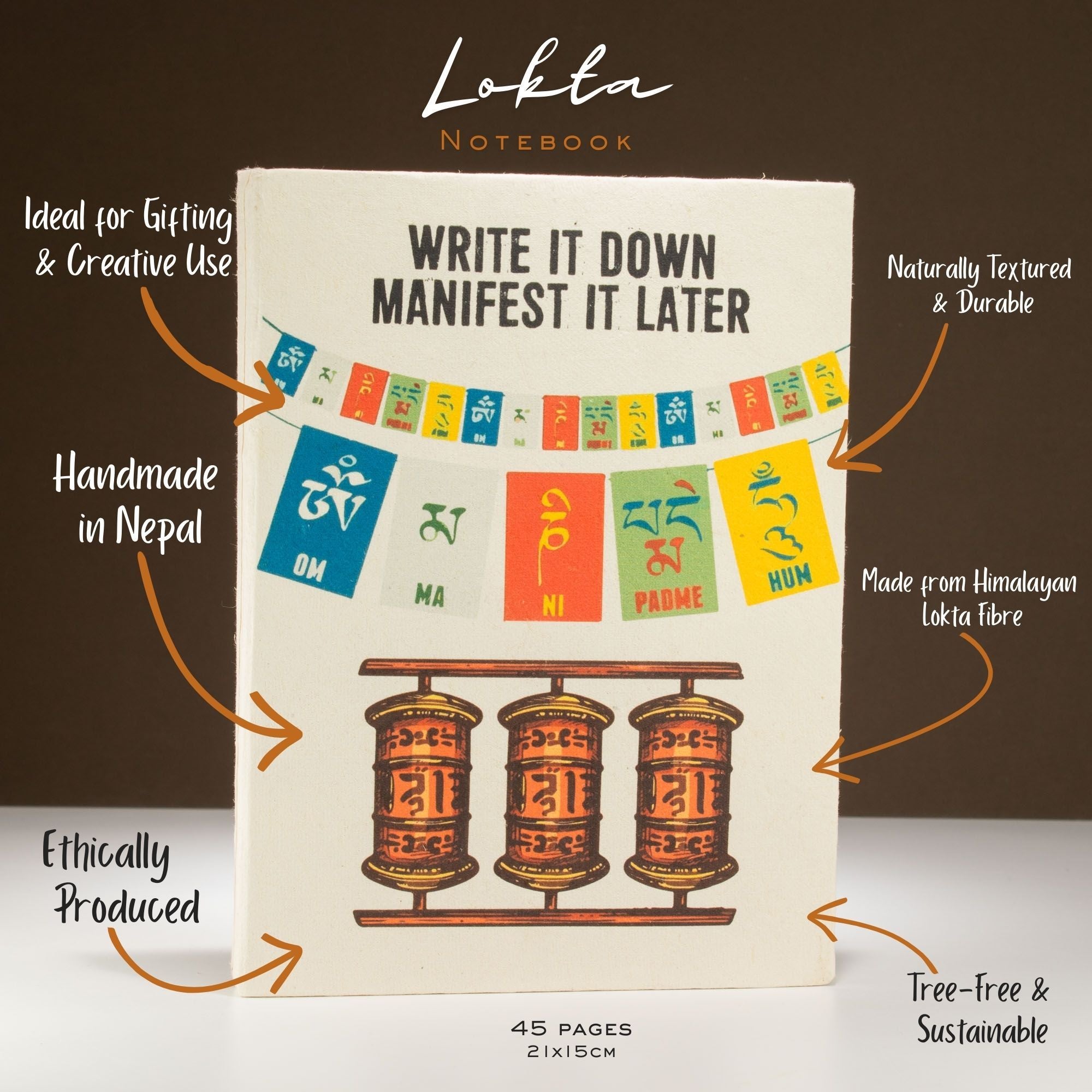 Write it down Lokta notebook – 21 × 15 cm