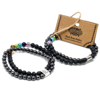 Magnetic Black Stone Chakra Bracelet