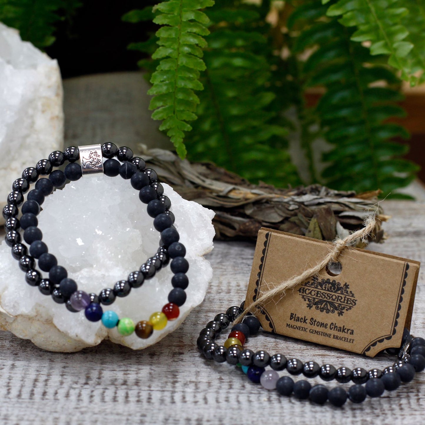 Magnetic Black Stone Chakra Bracelet