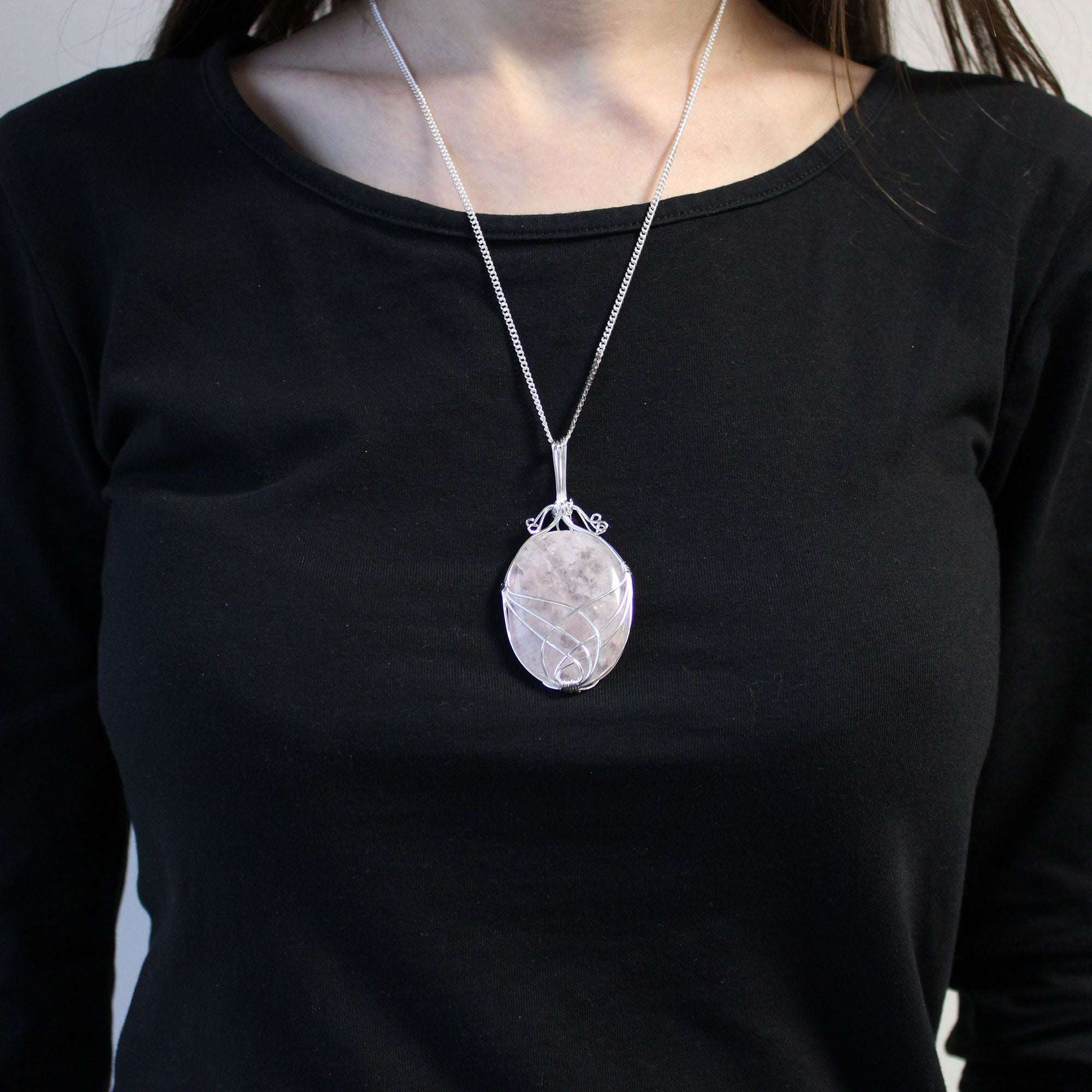 Swirl Opalite Gemstone Necklace – Handcrafted