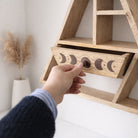 Moon Phase Triangle Wall Shelf with Drawer