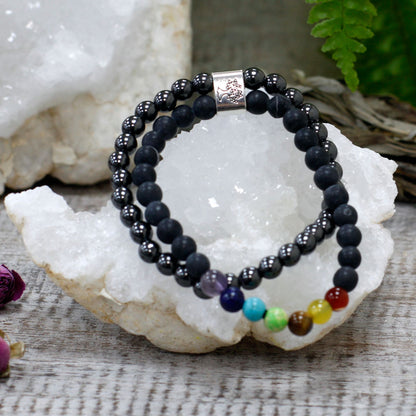 Magnetic Black Stone Chakra Bracelet