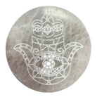 Hamsa Selenite Charging Plate – 10 cm