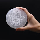 Hamsa Selenite Charging Plate – 10 cm