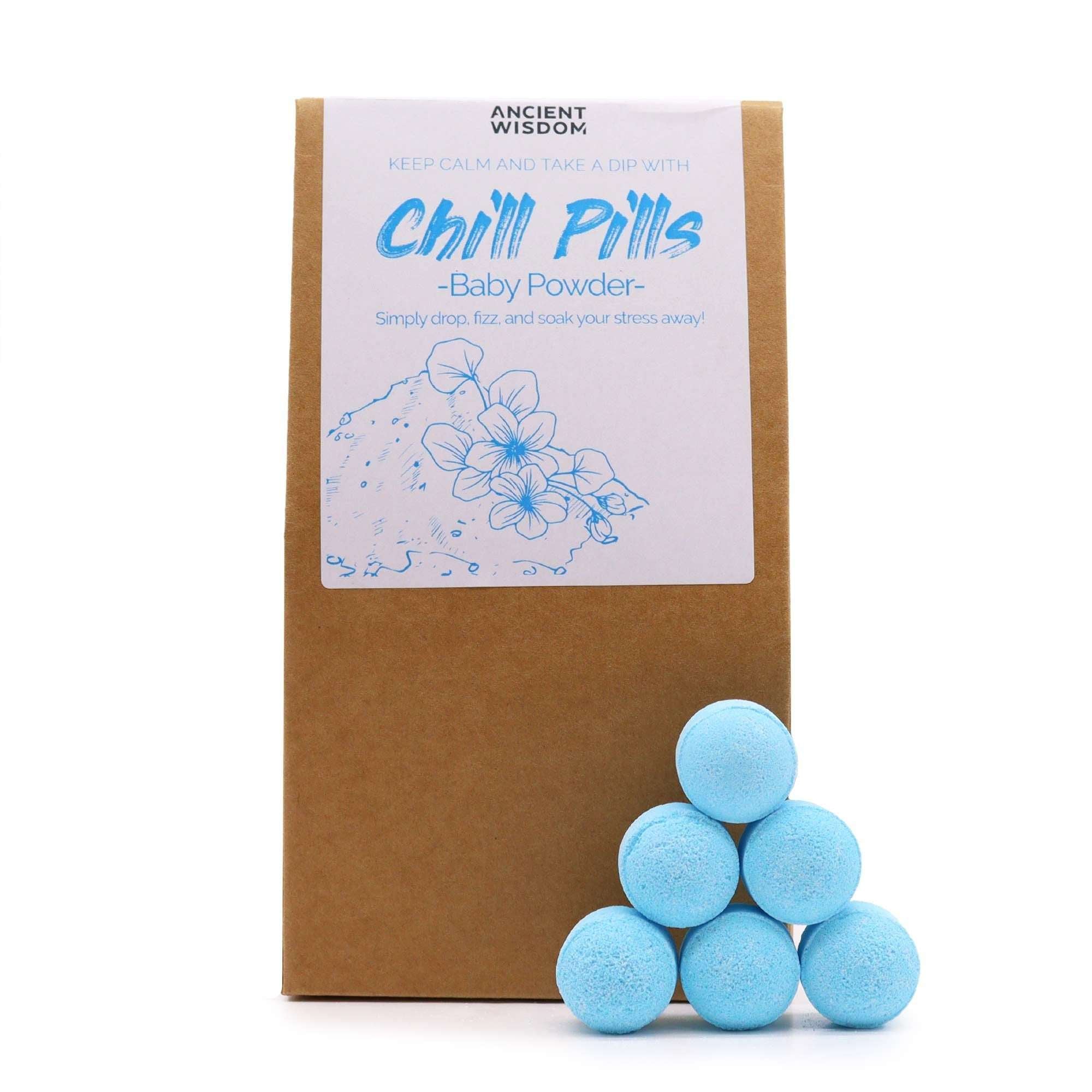 Baby Powder Chill Pills mini bath fizzers in 350g gift pack