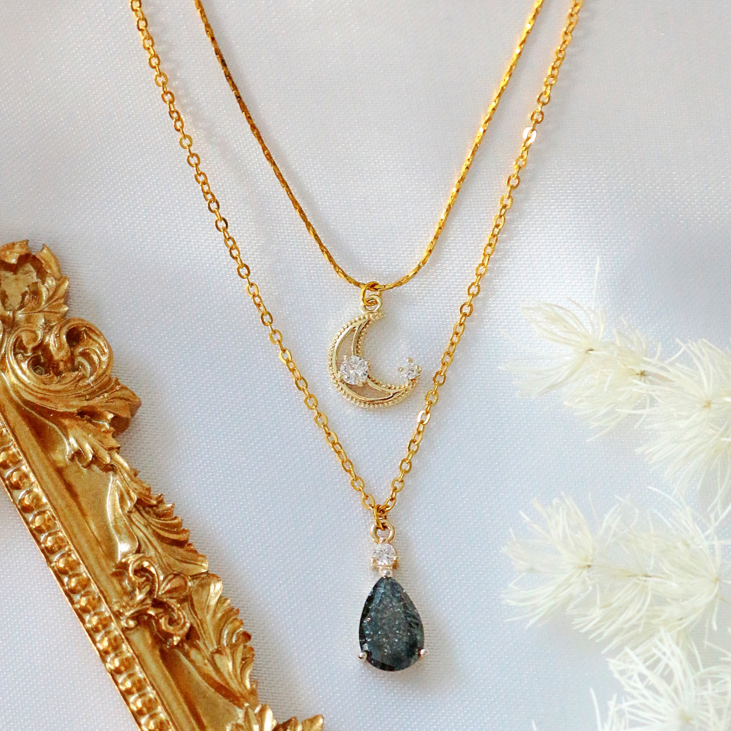Double Layer Moon Necklace
